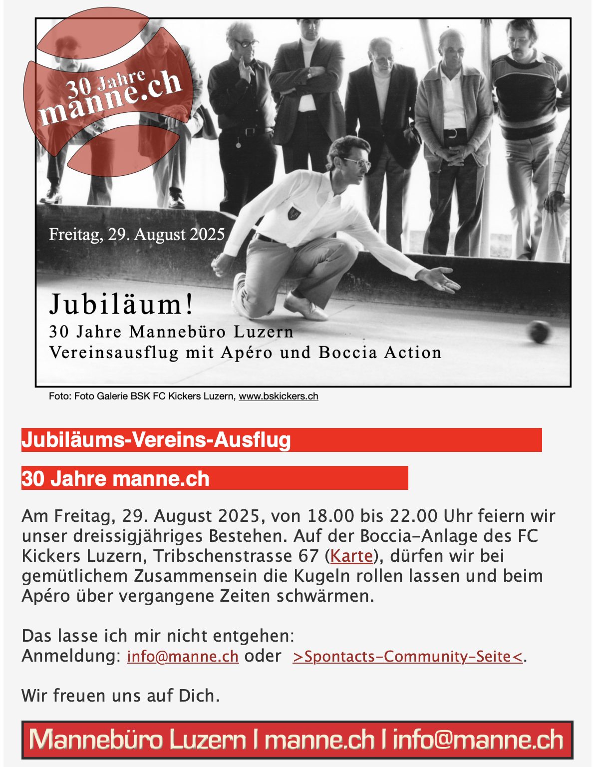 Jubiläums-Ausflug
30 Jahre manne.ch